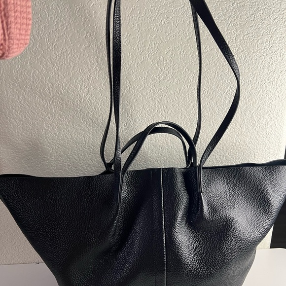 All Saints Black Textured Leather Tote - Picture 6 of 11